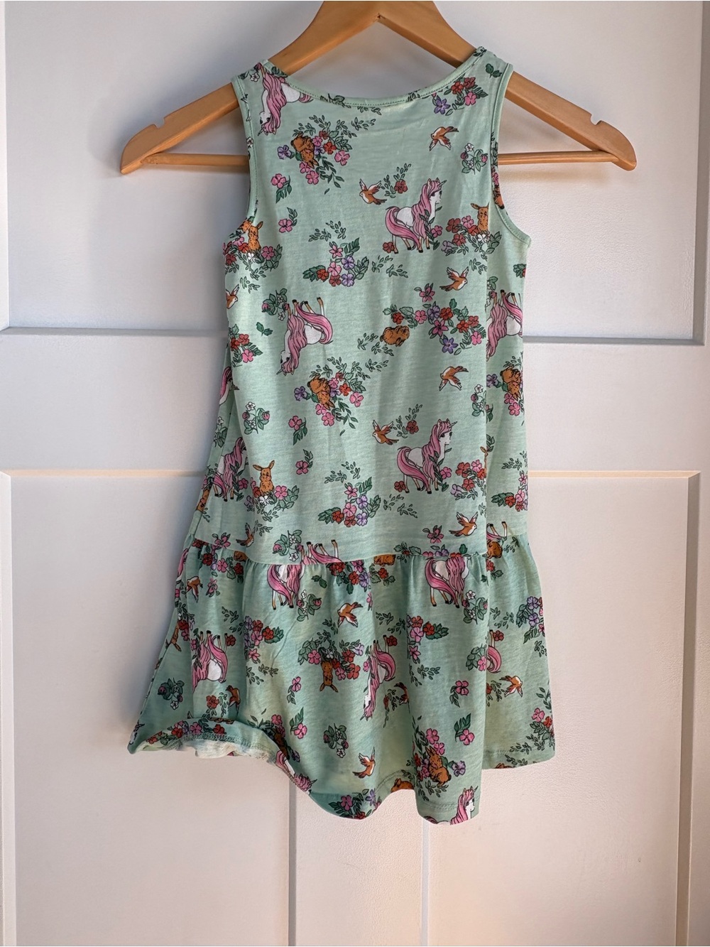 H&M Girls Unicorn and Floral Sleeveless Dress Size 5T/6